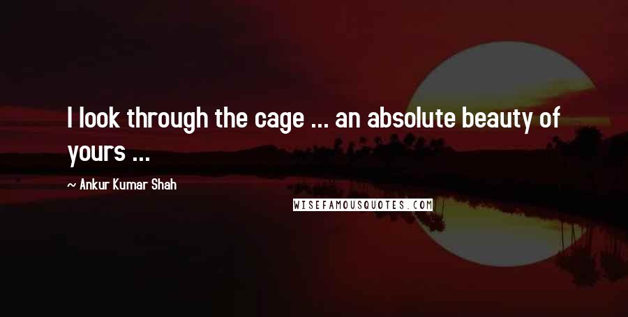 Ankur Kumar Shah Quotes: I look through the cage ... an absolute beauty of yours ...