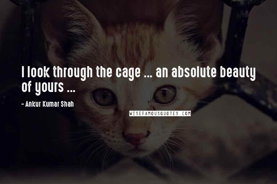 Ankur Kumar Shah Quotes: I look through the cage ... an absolute beauty of yours ...