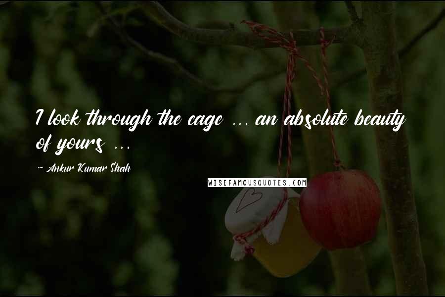Ankur Kumar Shah Quotes: I look through the cage ... an absolute beauty of yours ...