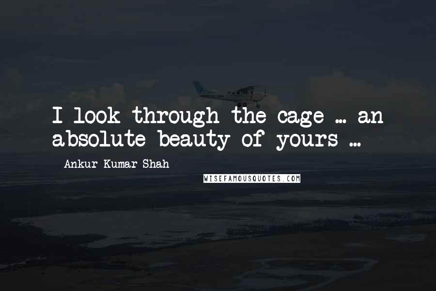 Ankur Kumar Shah Quotes: I look through the cage ... an absolute beauty of yours ...