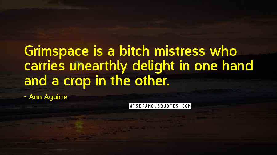 Ann Aguirre Quotes: Grimspace is a bitch mistress who carries unearthly delight in one hand and a crop in the other.