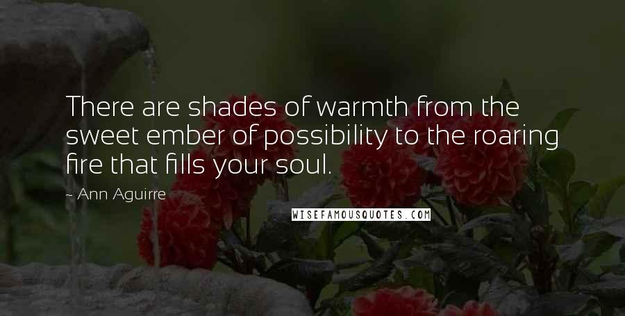 Ann Aguirre Quotes: There are shades of warmth from the sweet ember of possibility to the roaring fire that fills your soul.