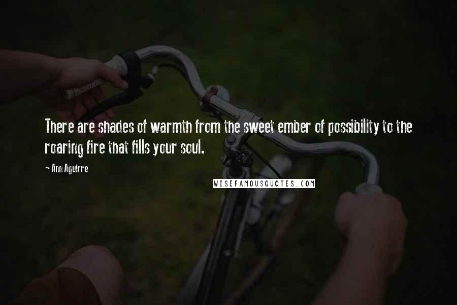 Ann Aguirre Quotes: There are shades of warmth from the sweet ember of possibility to the roaring fire that fills your soul.