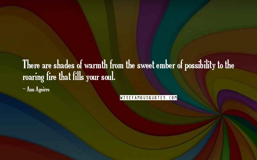 Ann Aguirre Quotes: There are shades of warmth from the sweet ember of possibility to the roaring fire that fills your soul.