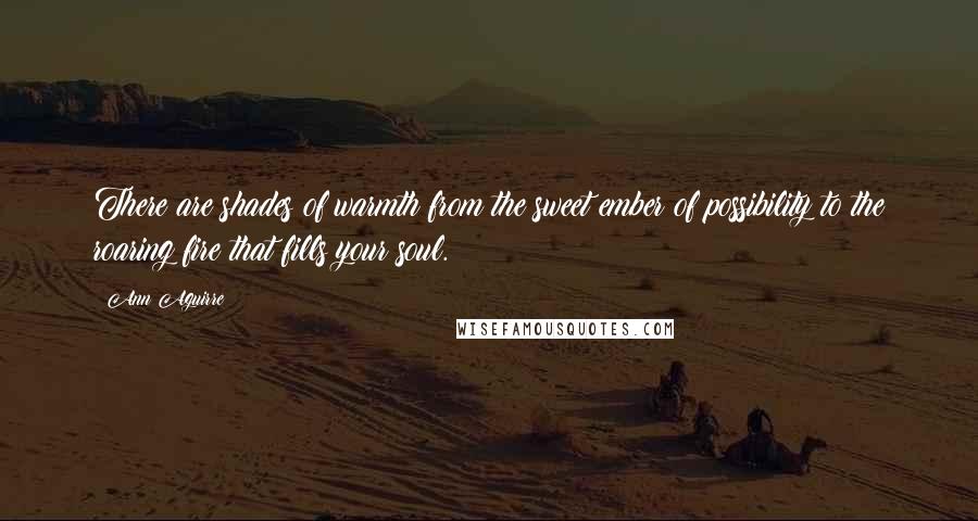 Ann Aguirre Quotes: There are shades of warmth from the sweet ember of possibility to the roaring fire that fills your soul.