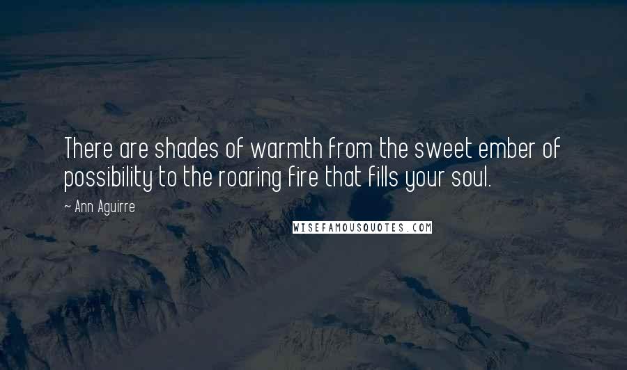 Ann Aguirre Quotes: There are shades of warmth from the sweet ember of possibility to the roaring fire that fills your soul.