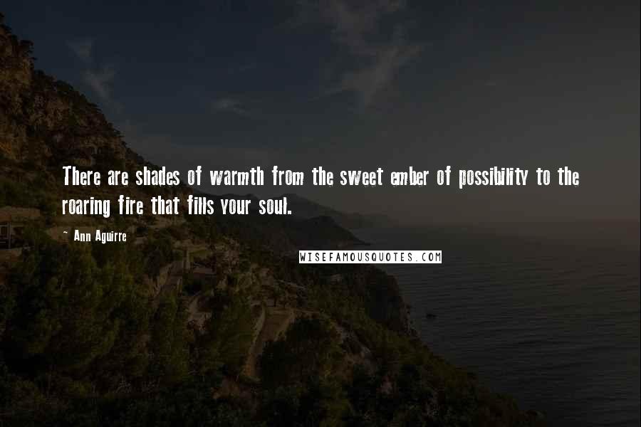 Ann Aguirre Quotes: There are shades of warmth from the sweet ember of possibility to the roaring fire that fills your soul.