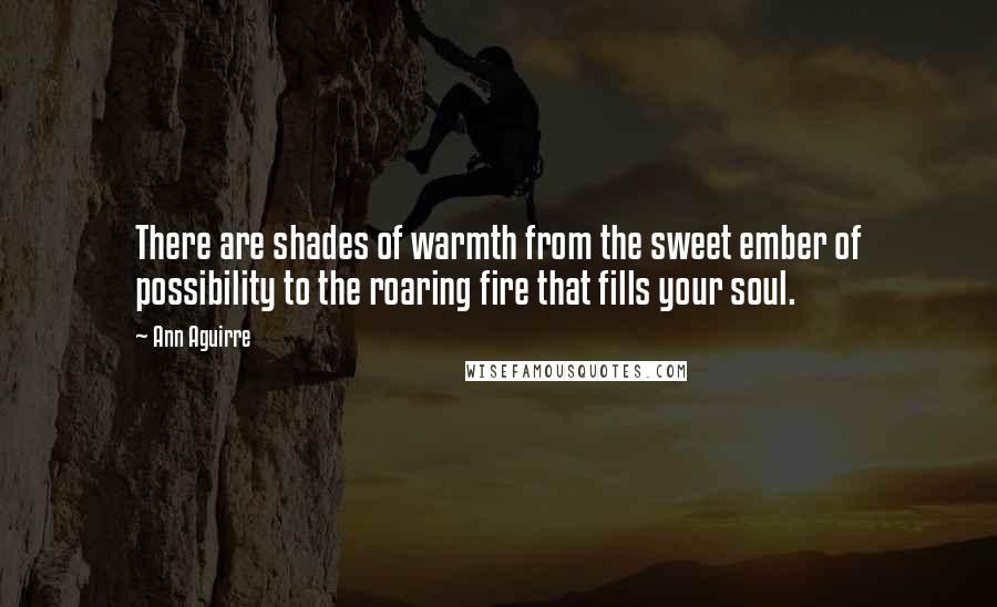 Ann Aguirre Quotes: There are shades of warmth from the sweet ember of possibility to the roaring fire that fills your soul.
