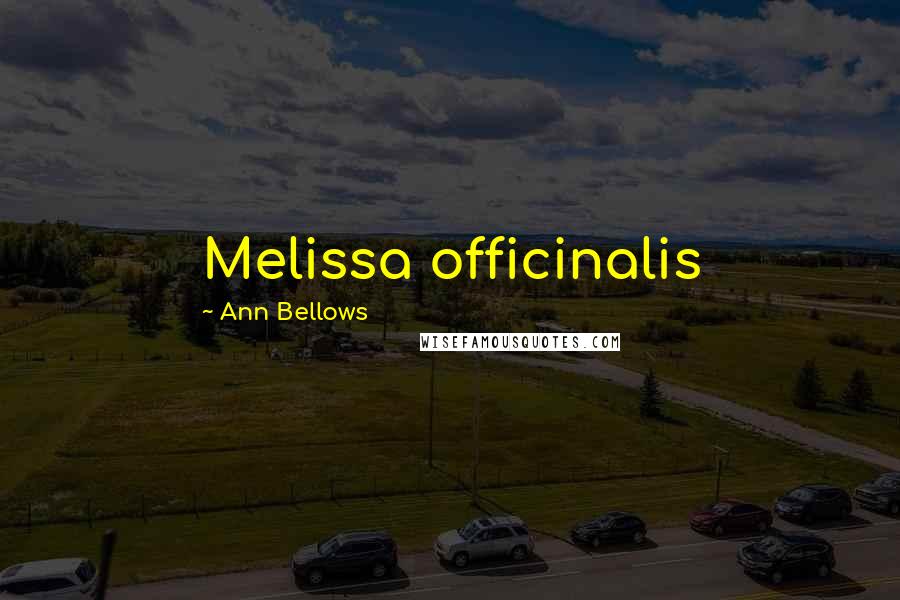 Ann Bellows Quotes: Melissa officinalis