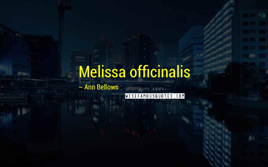 Ann Bellows Quotes: Melissa officinalis