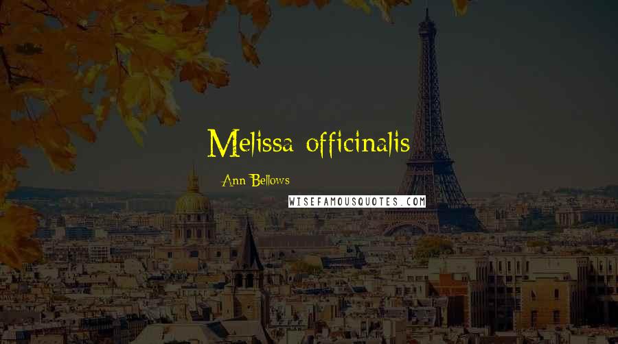 Ann Bellows Quotes: Melissa officinalis