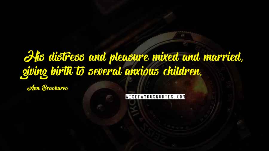 Ann Brashares Quotes: His distress and pleasure mixed and married, giving birth to several anxious children.