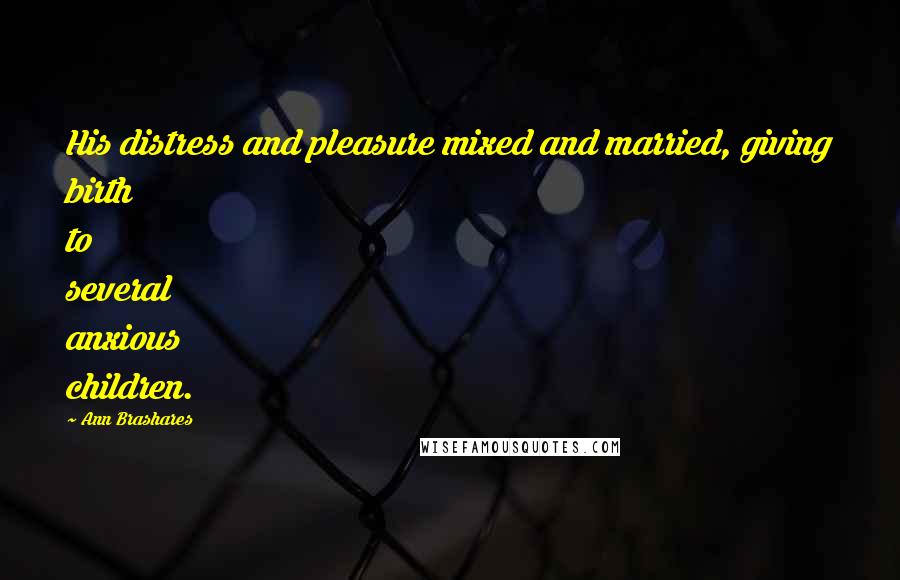 Ann Brashares Quotes: His distress and pleasure mixed and married, giving birth to several anxious children.