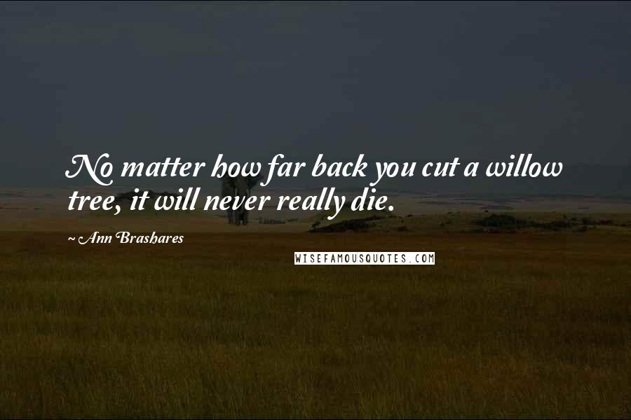 Ann Brashares Quotes: No matter how far back you cut a willow tree, it will never really die.