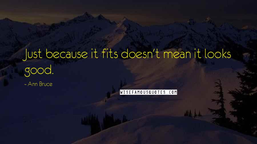 Ann Bruce Quotes: Just because it fits doesn't mean it looks good.