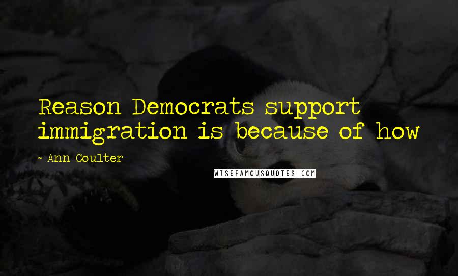 Ann Coulter Quotes: Reason Democrats support immigration is because of how