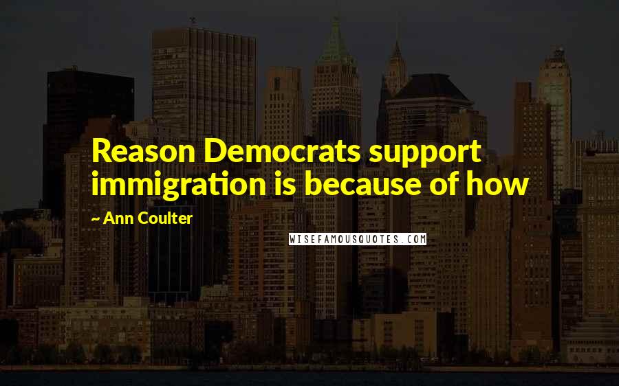 Ann Coulter Quotes: Reason Democrats support immigration is because of how