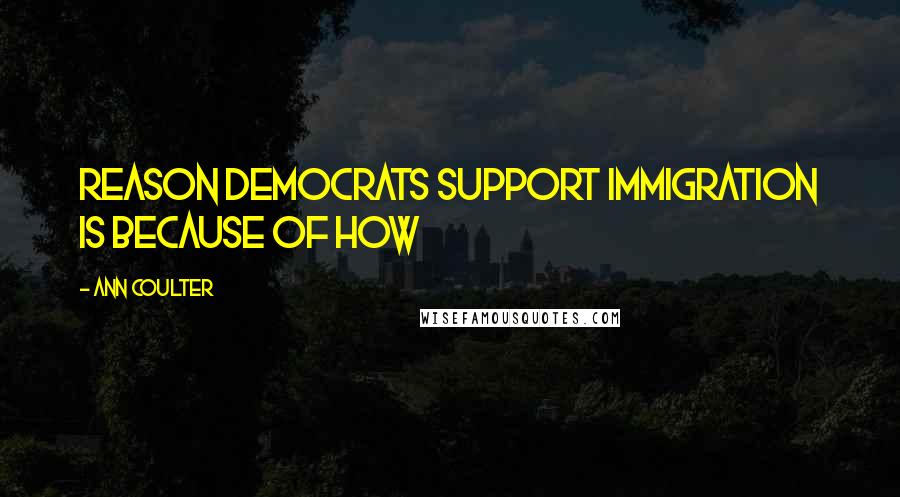 Ann Coulter Quotes: Reason Democrats support immigration is because of how