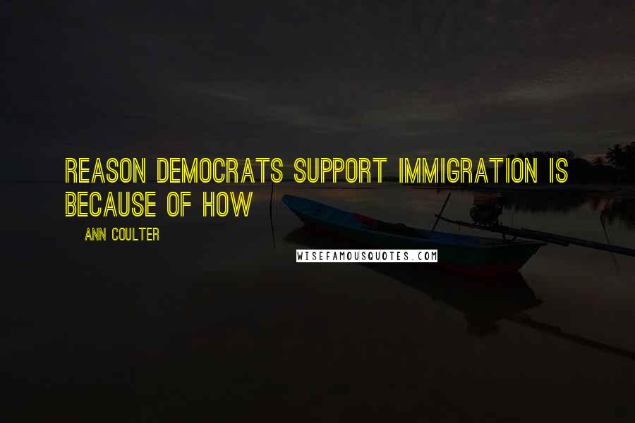 Ann Coulter Quotes: Reason Democrats support immigration is because of how