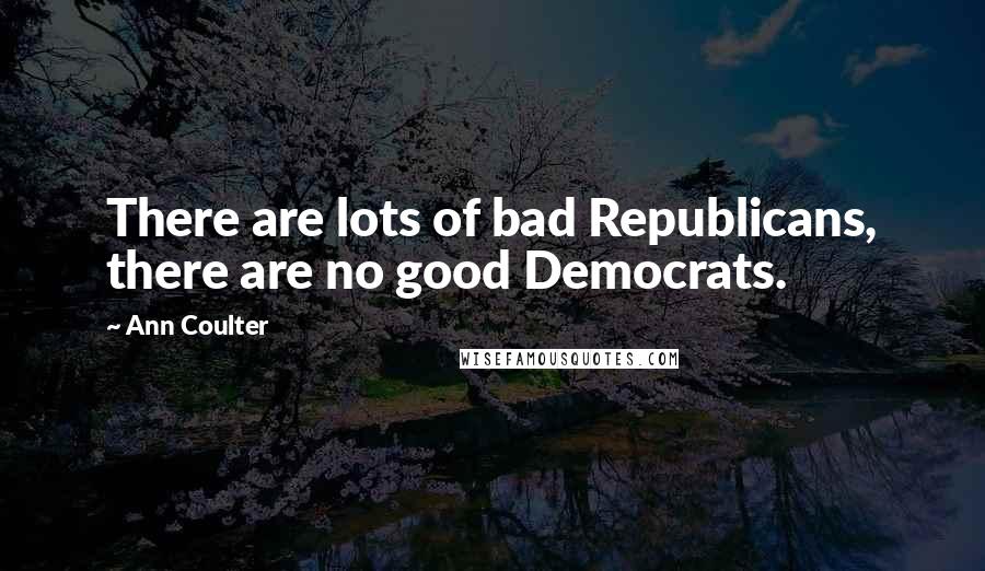 Ann Coulter Quotes: There are lots of bad Republicans, there are no good Democrats.