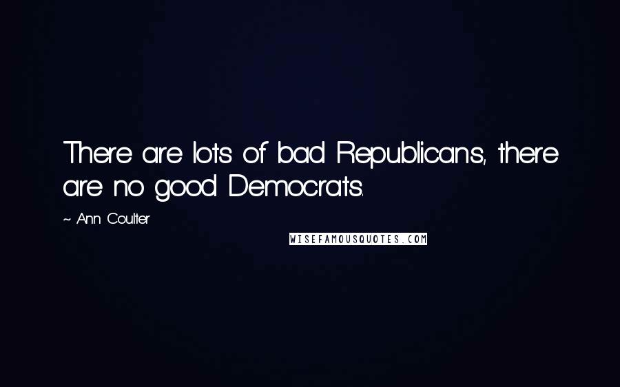 Ann Coulter Quotes: There are lots of bad Republicans, there are no good Democrats.