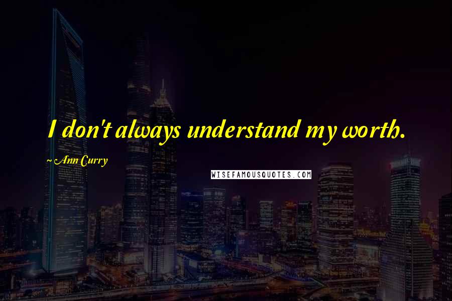 Ann Curry Quotes: I don't always understand my worth.