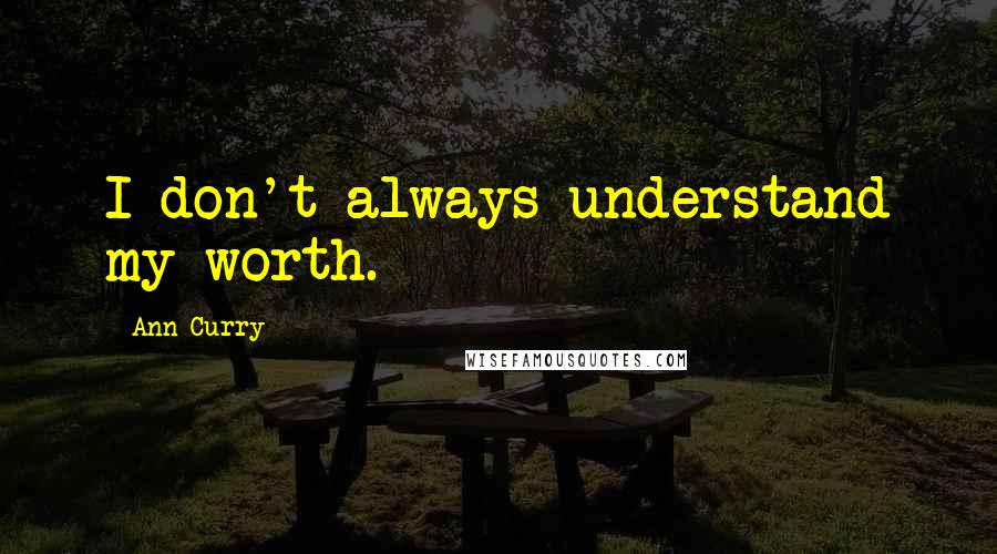 Ann Curry Quotes: I don't always understand my worth.