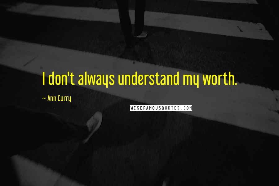 Ann Curry Quotes: I don't always understand my worth.