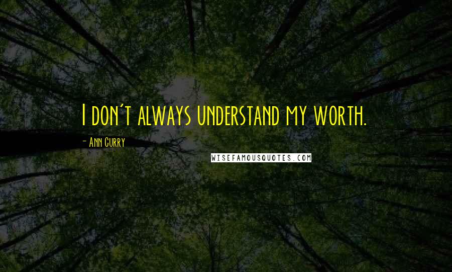 Ann Curry Quotes: I don't always understand my worth.