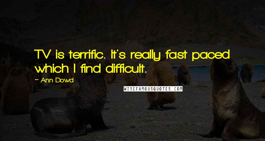 Ann Dowd Quotes: TV is terrific. It's really fast paced which I find difficult.