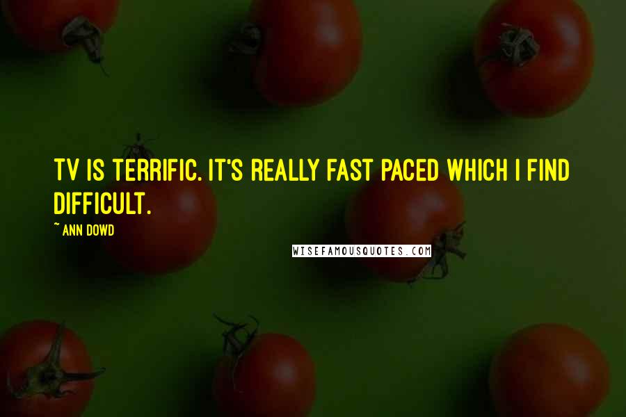 Ann Dowd Quotes: TV is terrific. It's really fast paced which I find difficult.
