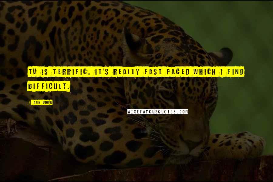 Ann Dowd Quotes: TV is terrific. It's really fast paced which I find difficult.