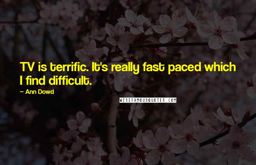 Ann Dowd Quotes: TV is terrific. It's really fast paced which I find difficult.