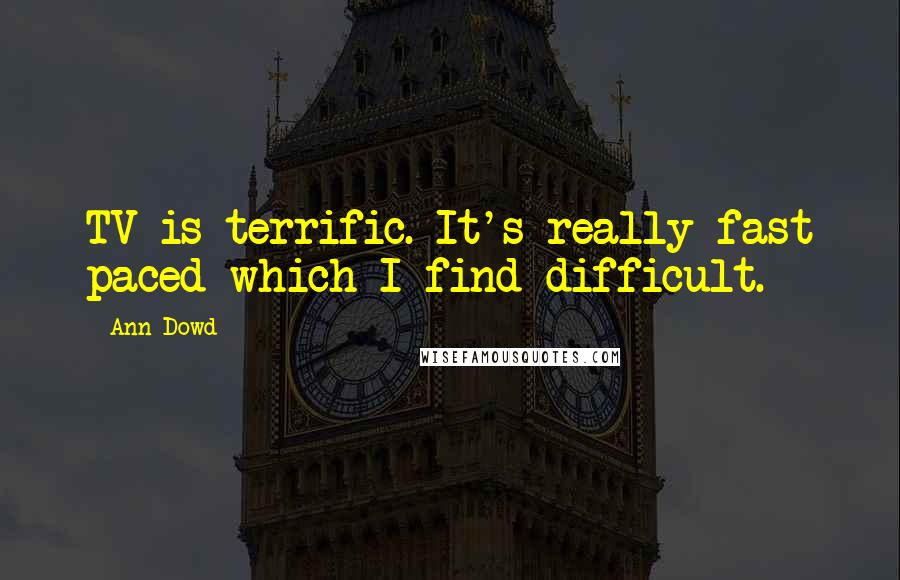 Ann Dowd Quotes: TV is terrific. It's really fast paced which I find difficult.