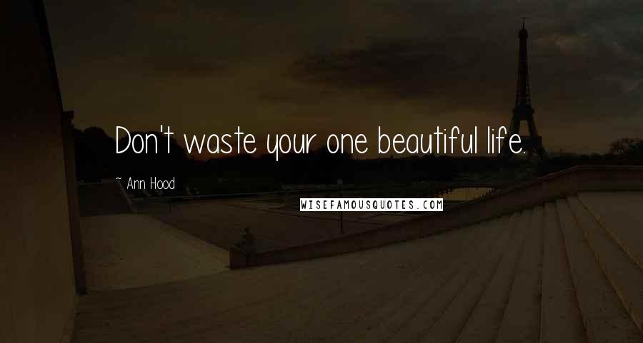 Ann Hood Quotes: Don't waste your one beautiful life.
