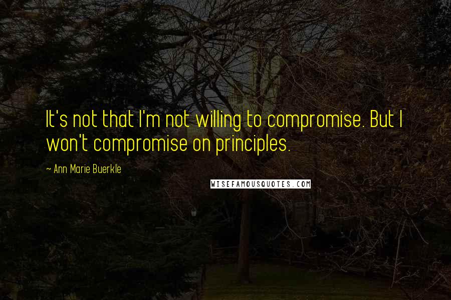 Ann Marie Buerkle Quotes: It's not that I'm not willing to compromise. But I won't compromise on principles.