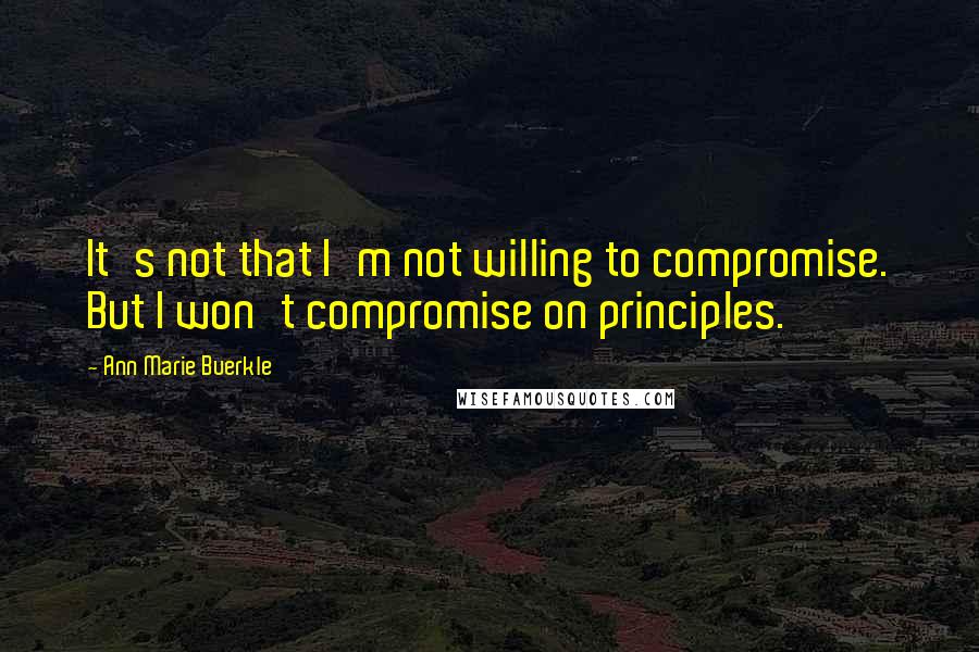 Ann Marie Buerkle Quotes: It's not that I'm not willing to compromise. But I won't compromise on principles.