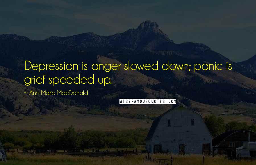 Ann-Marie MacDonald Quotes: Depression is anger slowed down; panic is grief speeded up.