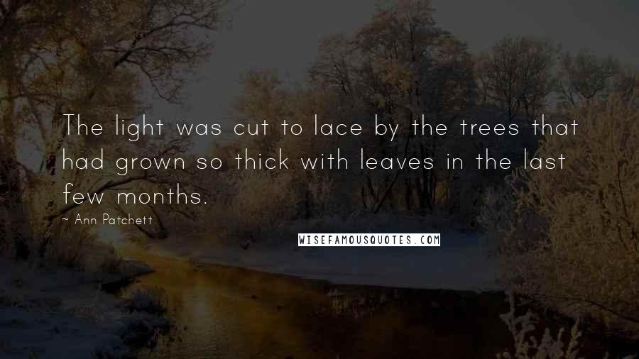 Ann Patchett Quotes: The light was cut to lace by the trees that had grown so thick with leaves in the last few months.