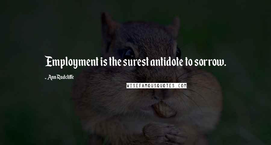 Ann Radcliffe Quotes: Employment is the surest antidote to sorrow.