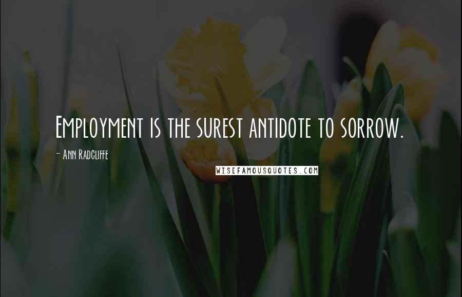 Ann Radcliffe Quotes: Employment is the surest antidote to sorrow.