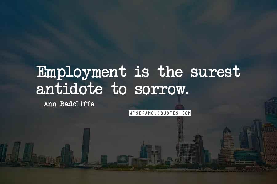 Ann Radcliffe Quotes: Employment is the surest antidote to sorrow.