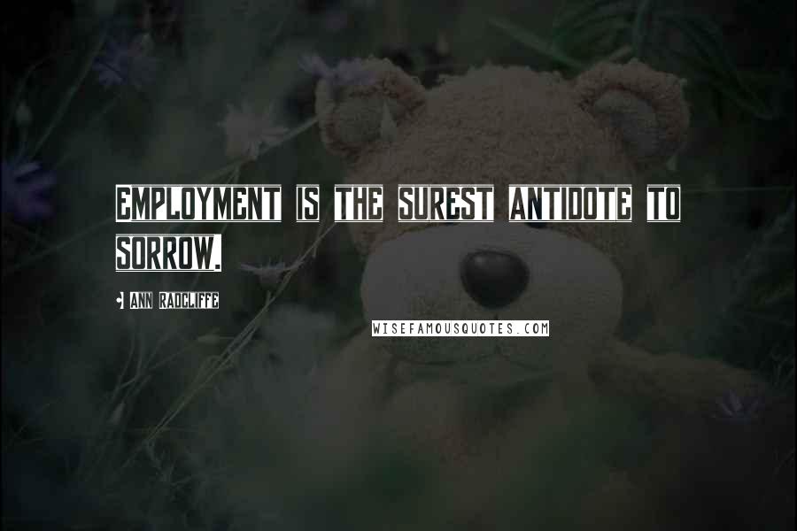 Ann Radcliffe Quotes: Employment is the surest antidote to sorrow.
