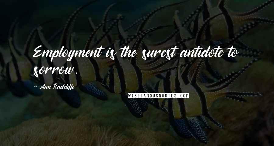Ann Radcliffe Quotes: Employment is the surest antidote to sorrow.