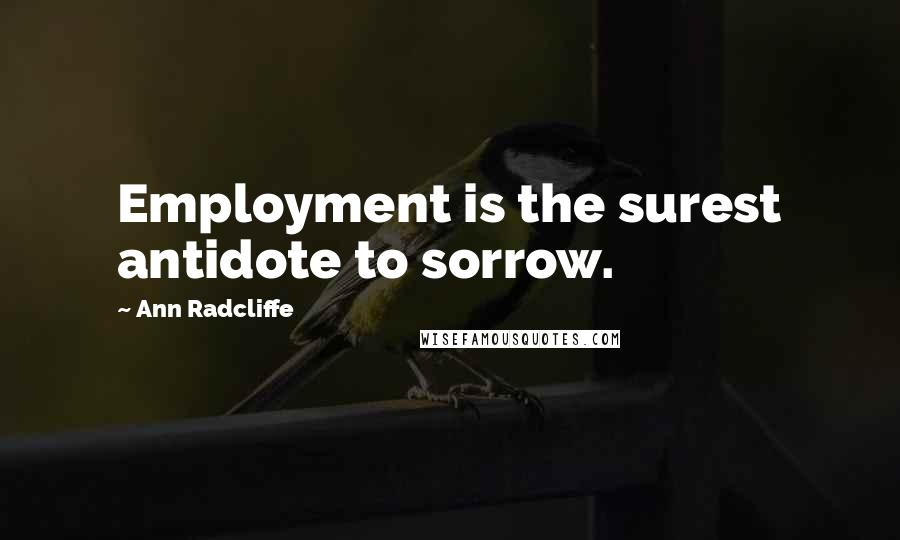 Ann Radcliffe Quotes: Employment is the surest antidote to sorrow.