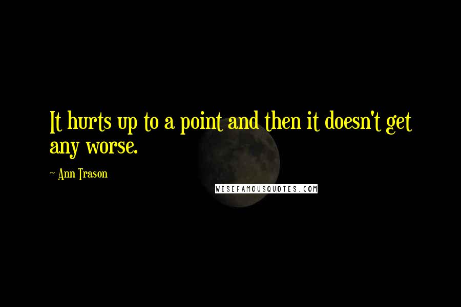 Ann Trason Quotes: It hurts up to a point and then it doesn't get any worse.