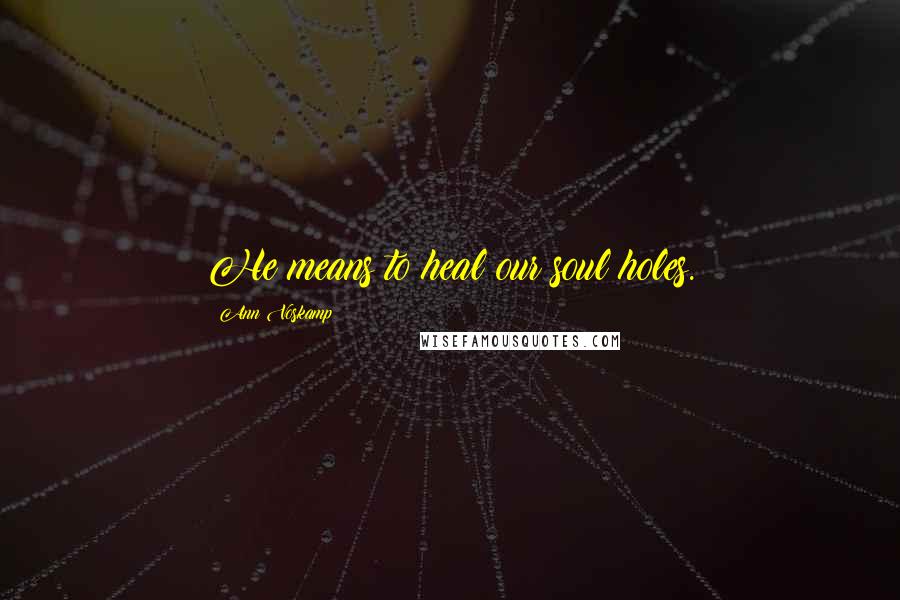 Ann Voskamp Quotes: He means to heal our soul holes.