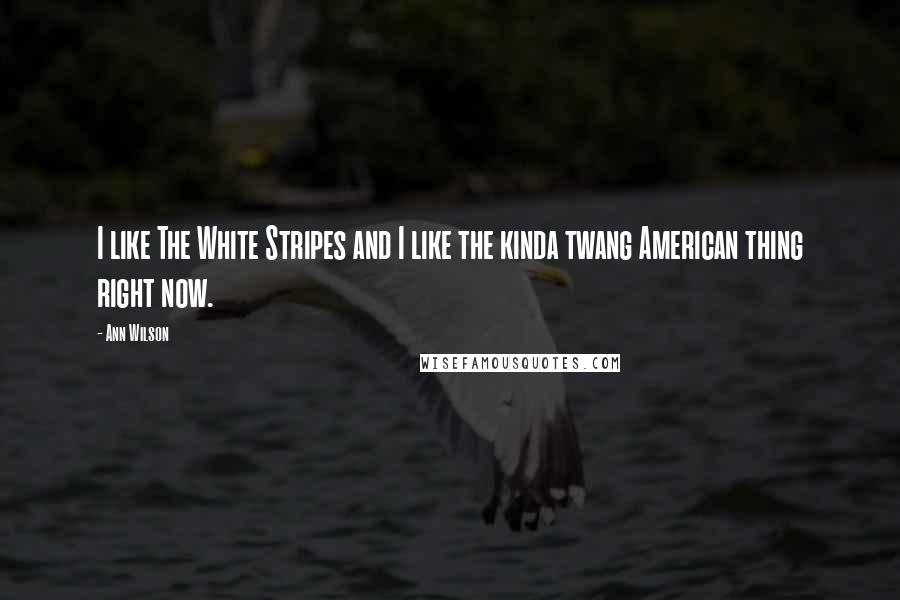 Ann Wilson Quotes: I like The White Stripes and I like the kinda twang American thing right now.