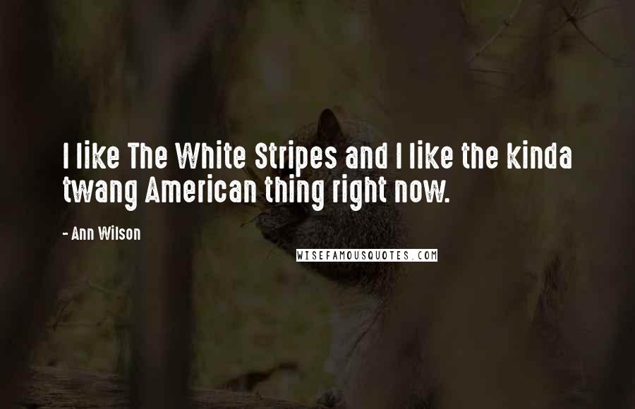 Ann Wilson Quotes: I like The White Stripes and I like the kinda twang American thing right now.