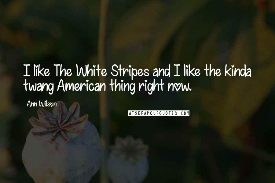 Ann Wilson Quotes: I like The White Stripes and I like the kinda twang American thing right now.